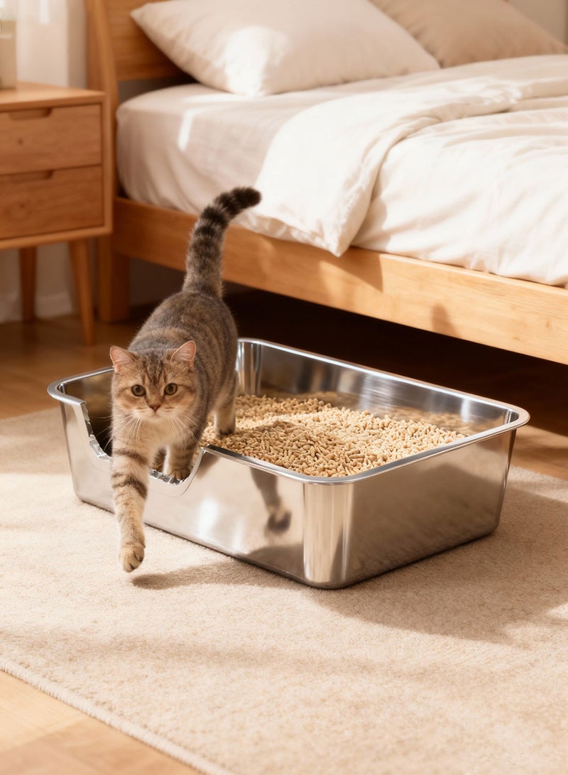 Kidle Cat Litter Box with Litter Scoop Cat Litter Tray Non-Stick, Easy to Clean - Image 5